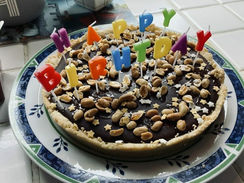 Cliquez pour zoomer ! Tarte au chocolat et cacahuètes caramélisées Thermomix par jessica_88