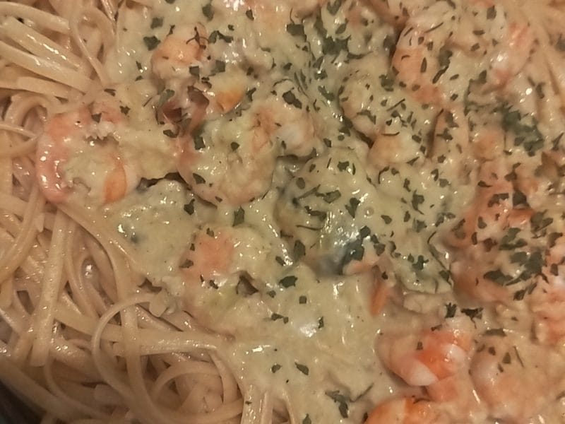 Cliquez pour zoomer ! Linguine aux poireaux et aux crevettes Thermomix par alexandra13530