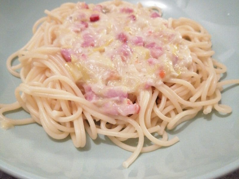 Cliquez pour zoomer ! Tagliatelles à la crème de poireaux Thermomix par laura_178