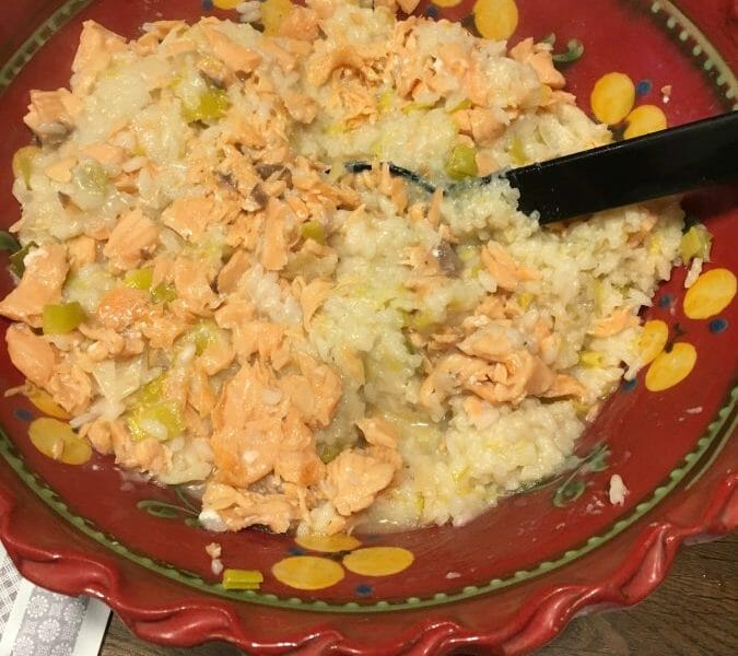 Cliquez pour zoomer ! Risotto poireaux et saumon fumé Thermomix par Closmariotte