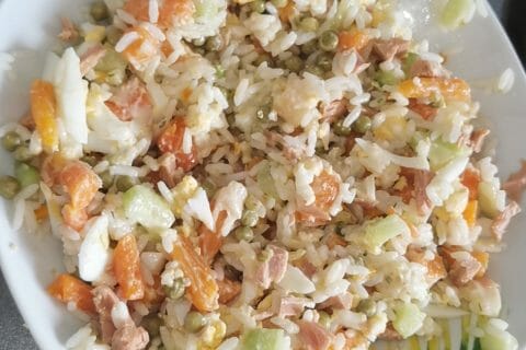 Cliquez pour zoomer ! Salade de riz au thon et aux légumes croquants Thermomix par ouley