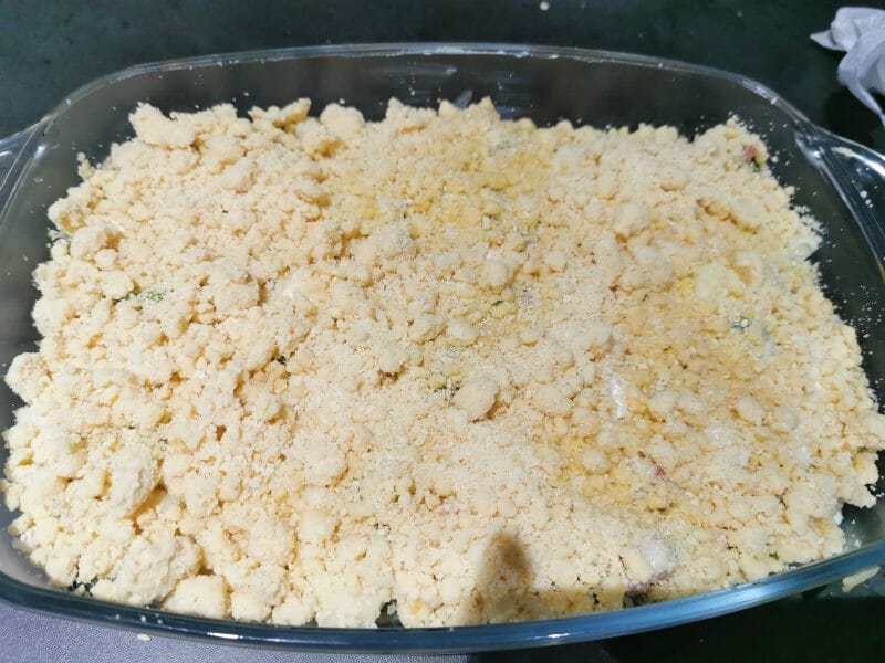 Cliquez pour zoomer ! Crumble courgettes, chèvre et lardons Thermomix par aurelie_249