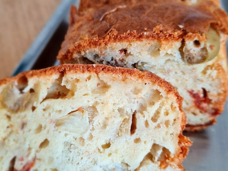 Cliquez pour zoomer ! Cake aux artichauts et tomates confites Thermomix par cato