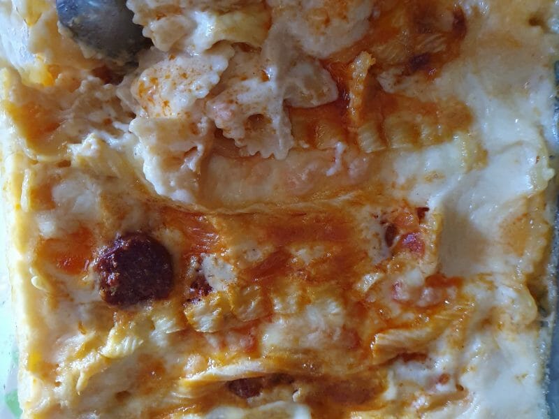 Cliquez pour zoomer ! Gratin de macaroni reblochon et chorizo Thermomix par marjorie84