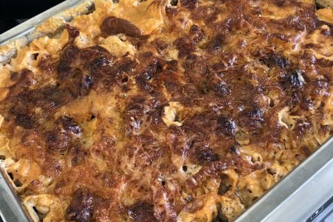 Cliquez pour zoomer ! Gratin de torsades aux merguez Thermomix par joana26120