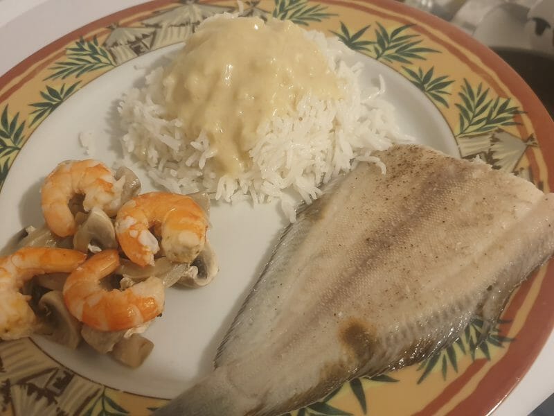 Cliquez pour zoomer ! Filets de sole aux crevettes et champignons Thermomix par bertrand_31