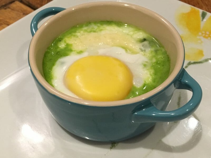 Cliquez pour zoomer ! Oeufs cocotte épinards et chorizo Thermomix par laetit57