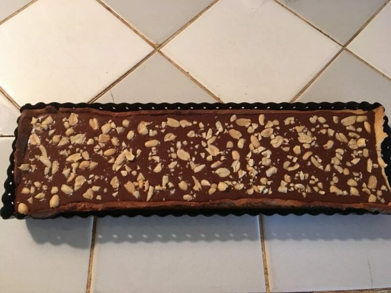 Cliquez pour zoomer ! Tarte au chocolat et cacahuètes caramélisées Thermomix par FLOCONKA