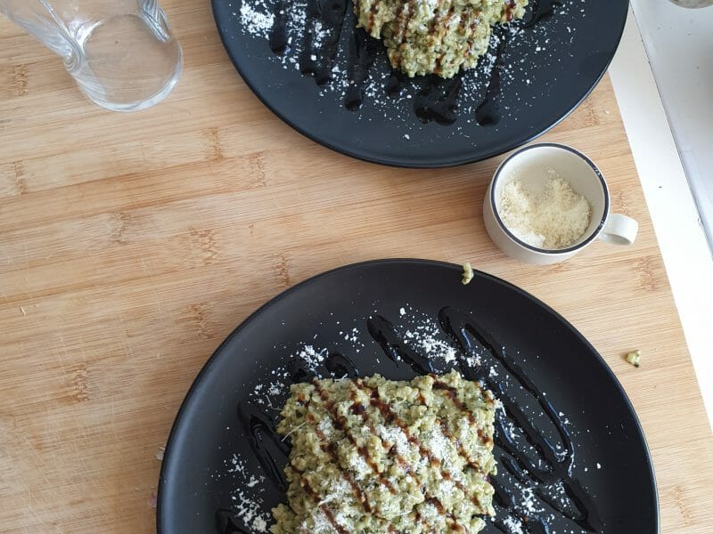 Cliquez pour zoomer ! Risotto au pesto d’épinards et basilic Thermomix par tooniox