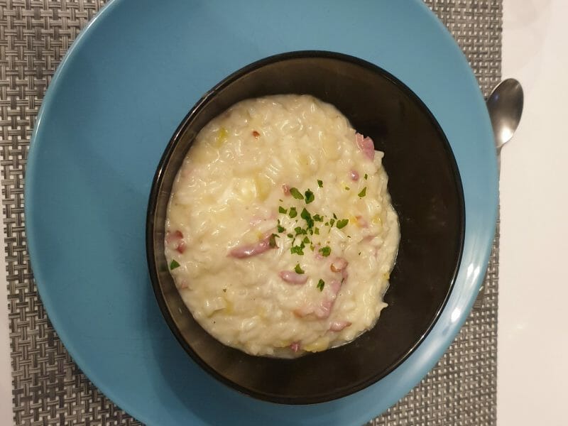 Cliquez pour zoomer ! Risotto poireaux et lardons Thermomix par mel_46