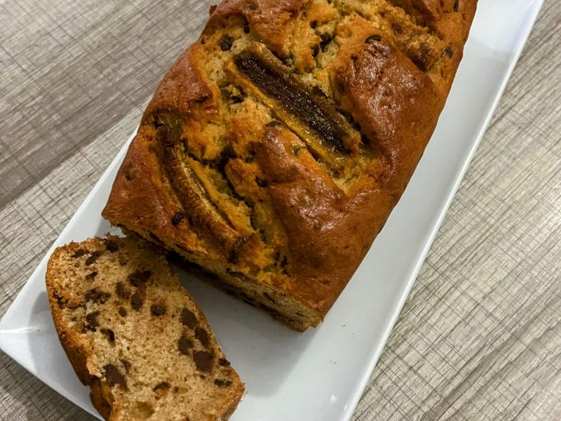 Cliquez pour zoomer ! Cake banane et pépites de chocolat Thermomix par maelle17