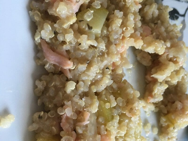 Cliquez pour zoomer ! Risotto de quinoa, courgettes et saumon Thermomix par lilinepupuce