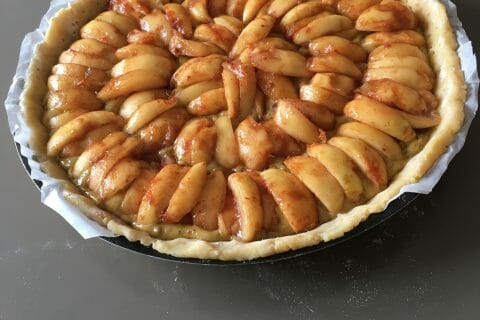 Cliquez pour zoomer ! Tarte aux pêches jaunes et pistache Thermomix par lilinepupuce