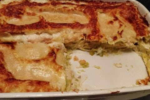 Cliquez pour zoomer ! Lasagnes au saumon et poireaux au Thermomix