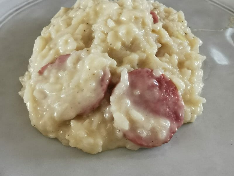 Cliquez pour zoomer ! Risotto à la saucisse fumée et au comté Thermomix par tom_chouch