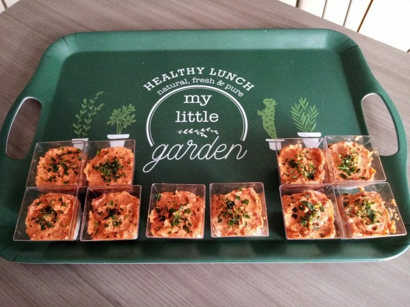 Cliquez pour zoomer ! Verrines mousse de jambon et pesto de tomates confites Thermomix par kainouchocho