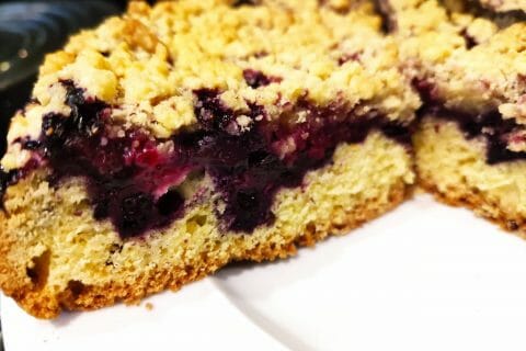 Cliquez pour zoomer ! Gâteau aux myrtilles façon crumble Thermomix par ptitpioux