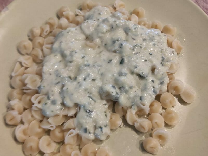 Cliquez pour zoomer ! Farfalle à la crème de courgettes Thermomix par saphirvero