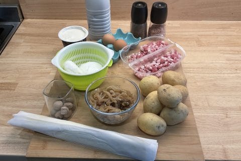 Cliquez pour zoomer ! Tarte aux pommes de terre et lardons Thermomix par Les saveurs d’Ann’Abel