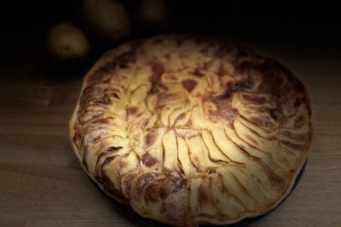 Cliquez pour zoomer ! Tarte aux pommes de terre et lardons Thermomix par Les saveurs d’Ann’Abel