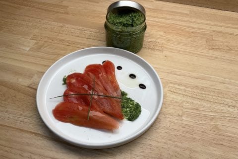 Cliquez pour zoomer ! Pesto de roquette et noisettes Thermomix par Les saveurs d’Ann’Abel