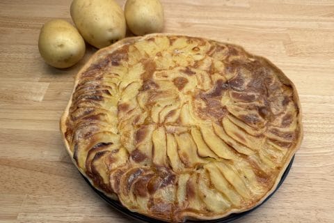 Cliquez pour zoomer ! Tarte aux pommes de terre et lardons Thermomix par Les saveurs d’Ann’Abel