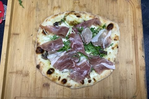 Cliquez pour zoomer ! Pizza blanche aux champignons Thermomix par Les saveurs d’Ann’Abel