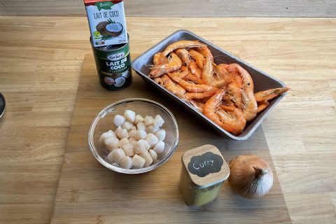 Cliquez pour zoomer ! Curry de crevettes au lait de coco Thermomix par Les saveurs d’Ann’Abel