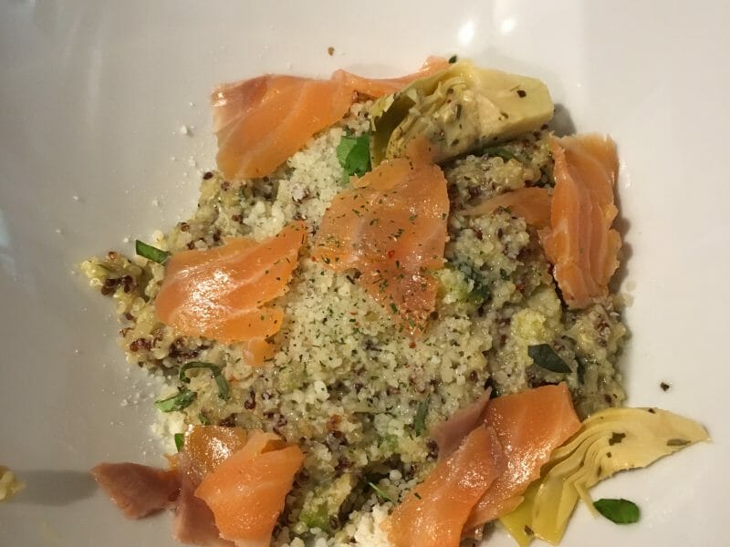 Cliquez pour zoomer ! Risotto de quinoa, courgettes et saumon Thermomix par lily vanille