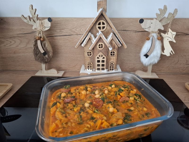 Cliquez pour zoomer ! Ragoût de pois chiches au chorizo et épinards Thermomix par Petroni