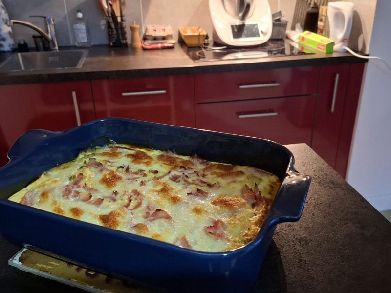 Cliquez pour zoomer ! Flan poireaux, saumon fumé et mozzarella Thermomix par Petroni