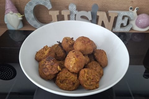 Cliquez pour zoomer ! Boulettes d’aubergines aux pois chiches Thermomix par Petroni