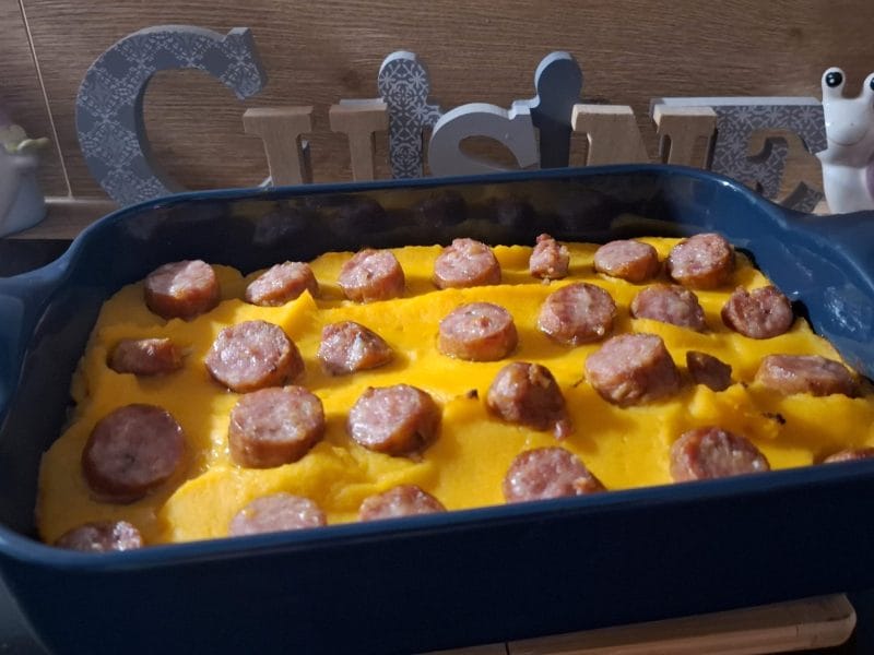 Cliquez pour zoomer ! Gratin de butternut à la saucisse de Montbéliard Thermomix par Petroni