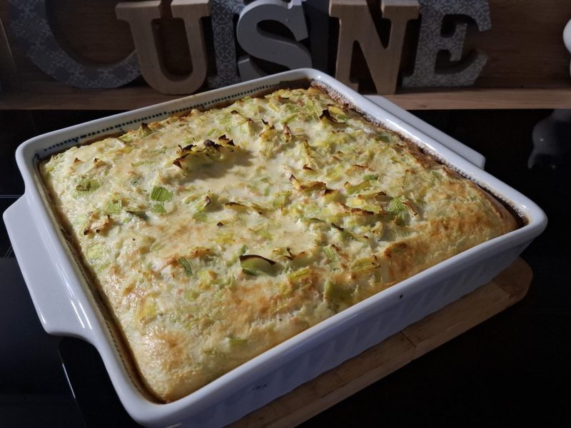 Cliquez pour zoomer ! Clafoutis de poireaux et lardons Thermomix par Petroni