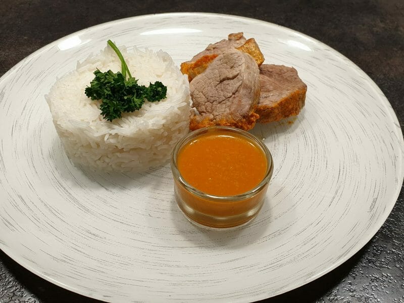 Cliquez pour zoomer ! Filet mignon de porc au lait de coco Thermomix par Petroni