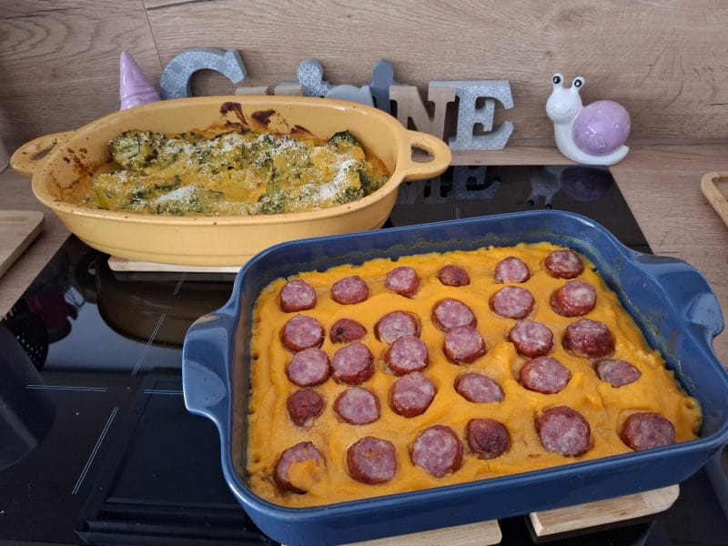 Cliquez pour zoomer ! Gratin de butternut à la saucisse de Montbéliard Thermomix par Petroni