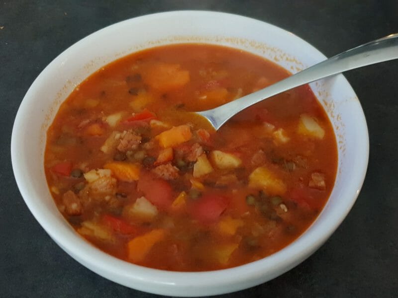 Cliquez pour zoomer ! Soupe de lentilles au chorizo Thermomix par Petroni