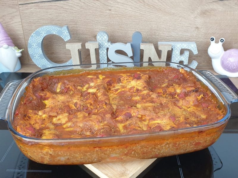 Cliquez pour zoomer ! Lasagnes au poulet et poivrons Thermomix par Petroni