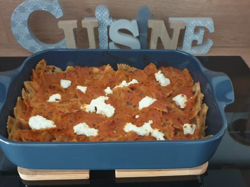 Cliquez pour zoomer ! Gratin de pâtes aux aubergines et tomates cerises Thermomix par Petroni