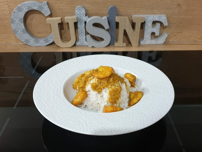 Cliquez pour zoomer ! Curry de crevettes au lait de coco Thermomix par Petroni