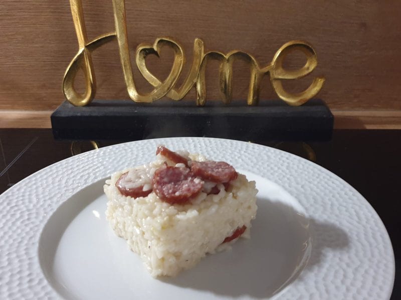 Cliquez pour zoomer ! Risotto à la saucisse fumée et au comté Thermomix par Petroni