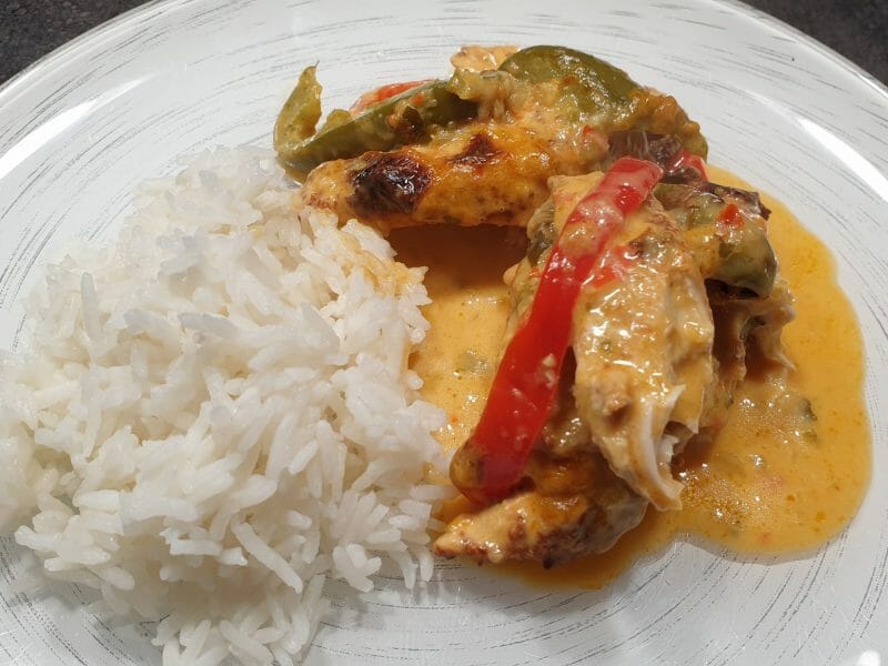 Cliquez pour zoomer ! Poulet à la crème de poivrons Thermomix par Petroni