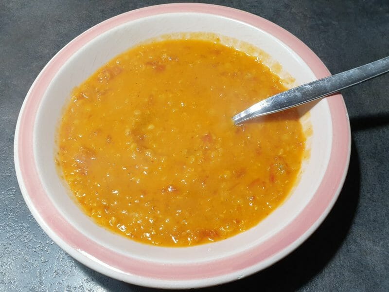 Cliquez pour zoomer ! Soupe de lentilles corail, curry et coco Thermomix par Petroni