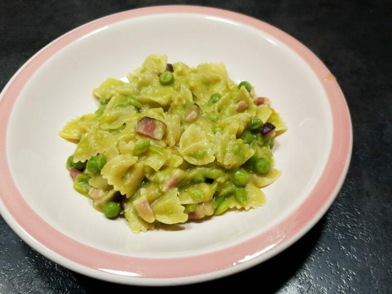 Cliquez pour zoomer ! Pâtes aux petits pois et lardons Thermomix par Petroni