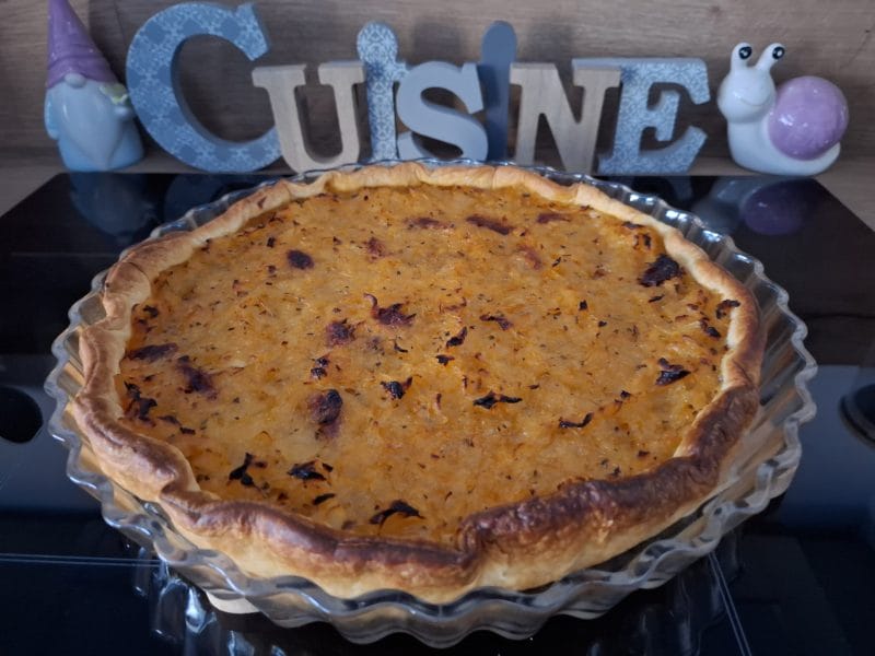 Cliquez pour zoomer ! Tarte aux oignons, lardons et moutarde douce Thermomix par Petroni