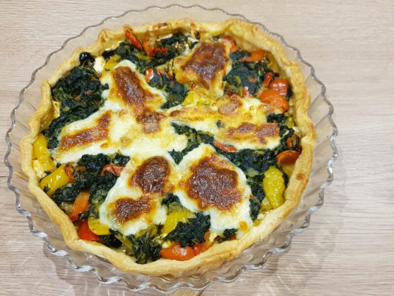Cliquez pour zoomer ! Quiche aux épinards et au poivron rouge Thermomix par Petroni