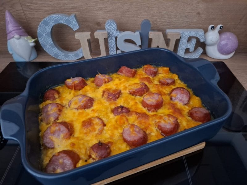 Cliquez pour zoomer ! Gratin de butternut à la saucisse de Montbéliard Thermomix par Petroni