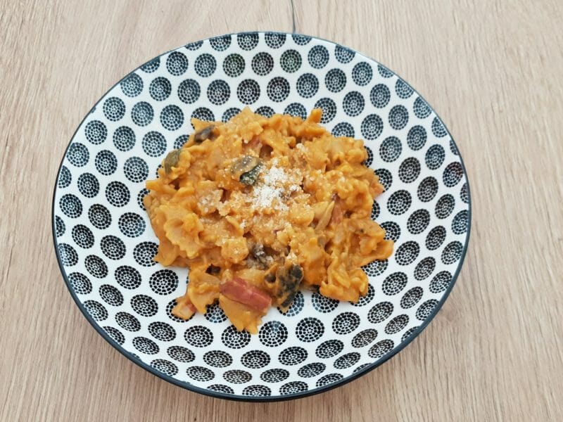 Cliquez pour zoomer ! One pot pasta aubergines lardons et champignons Thermomix par Petroni