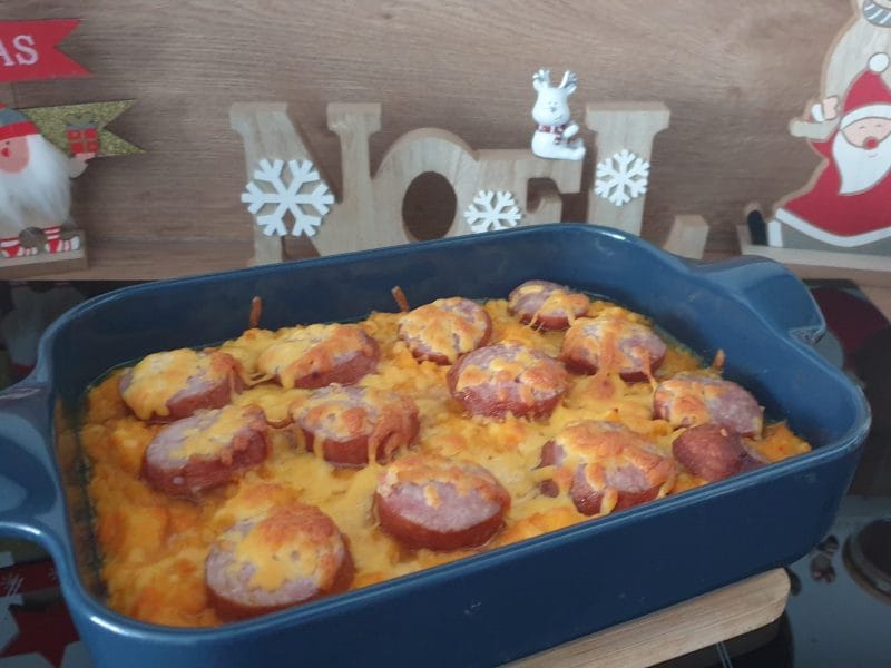 Cliquez pour zoomer ! Gratin automnal à la saucisse de Montbéliard Thermomix par Petroni