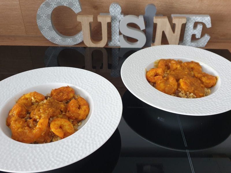 Cliquez pour zoomer ! Curry de crevettes au lait de coco Thermomix par Petroni